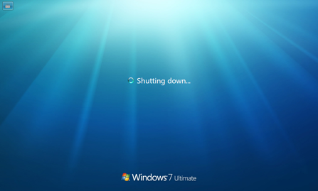 Windows 7 Shutting down